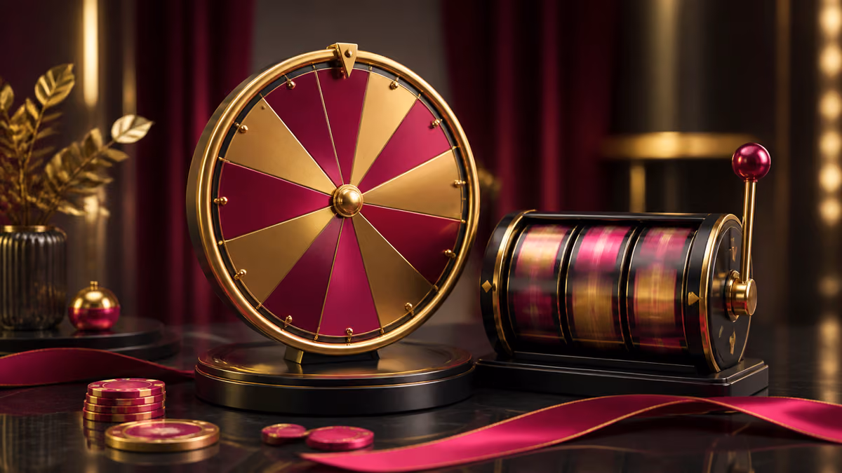 Illustration tours gratuits DelOro Casino avec roue et rouleaux abstraits